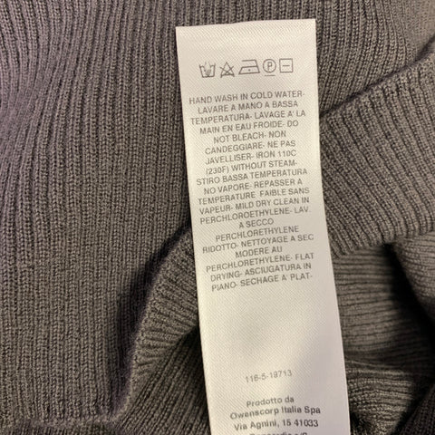 RICK OWENS FW22 Size XL -Strobe- Brown Ribbed Wool Mock Neck Pullover