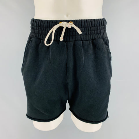 LES TIEN Size XS Black Cotton Drawstring Shorts