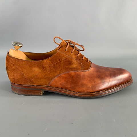 JOHN LOBB Size 9 Camel Leather Pointed Toe Lace Up Shoes