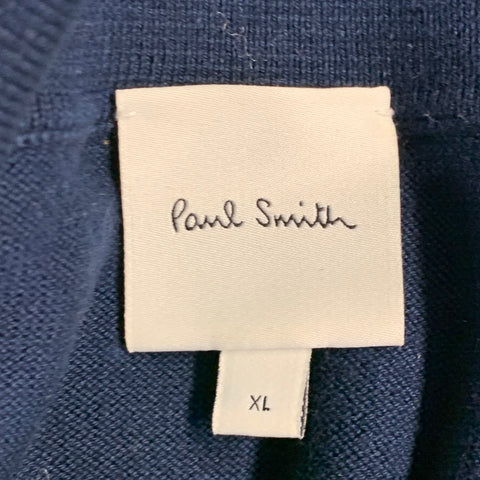 PAUL SMITH Size XL Navy Orange Contrast Trim Cotton Short Sleeve Polo