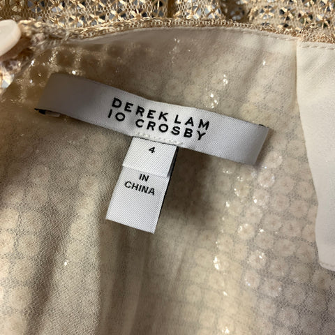 DEREK LAM Size 4 Gold Tan  Dress Top