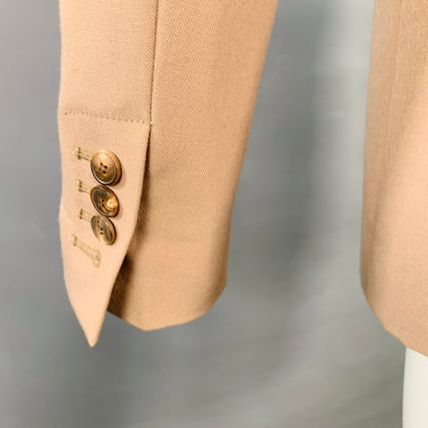 AMI by ALEXANDRE MATTIUSSI Size 38 Tan Wool Peak Lapel Double Breasted Sport Coat
