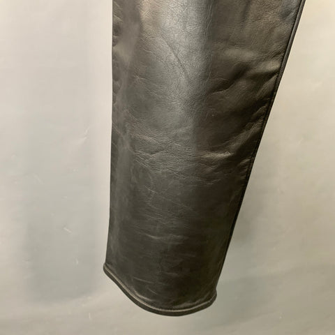 MR. S LEATHER Size 33 Black Leather Jean Cut Straight Casual Pants