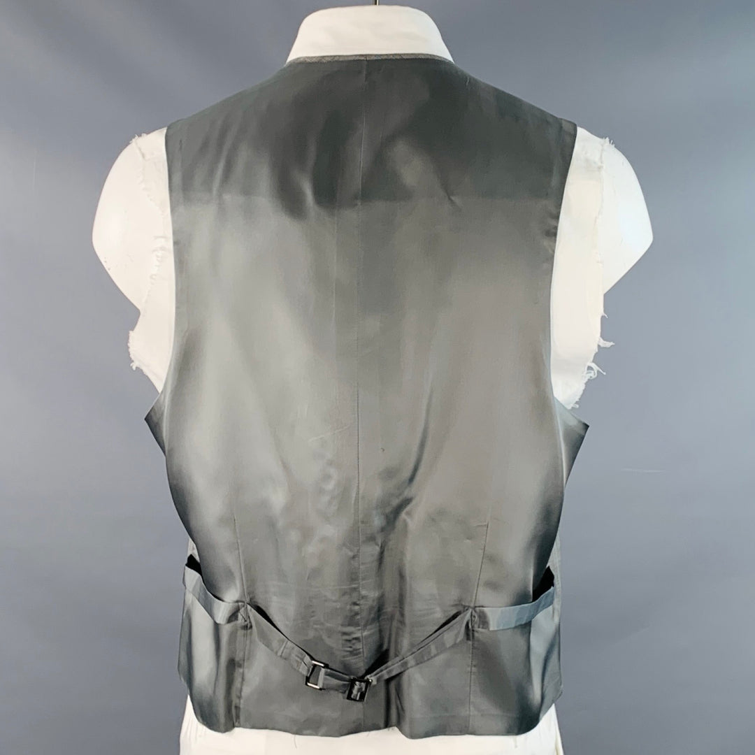 ASTOR & BLACK Size 44 Grey White Glenplaid Sport Coat Vest Set