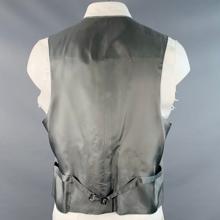 ASTOR & BLACK Size 44 Grey White Glenplaid Sport Coat Vest Set