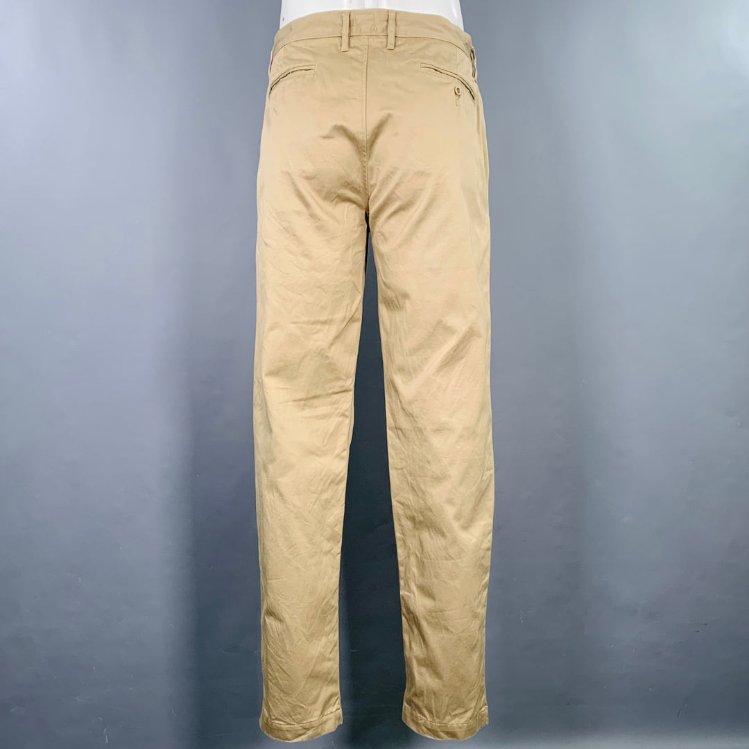 TELLASON Size 35 Khaki Cotton Button Fly Casual Pants