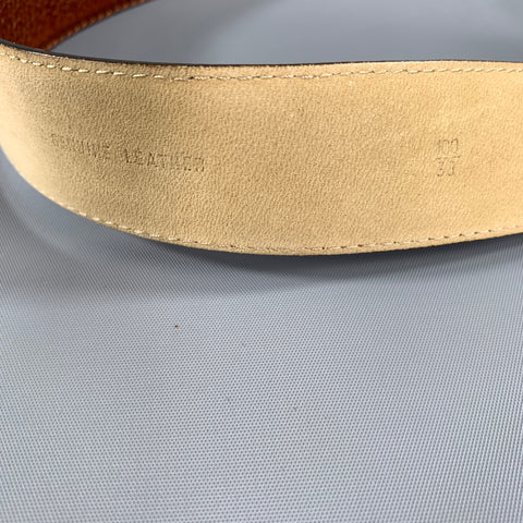 ERMENEGILDO ZEGNA Size 38 Brown Crackled Leather Belt