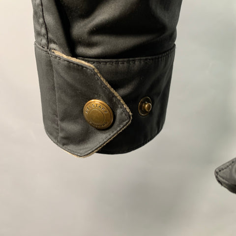 BELSTAFF 2012 Roadmaster Size M Black Waxed Cotton Zip Snaps Jacket