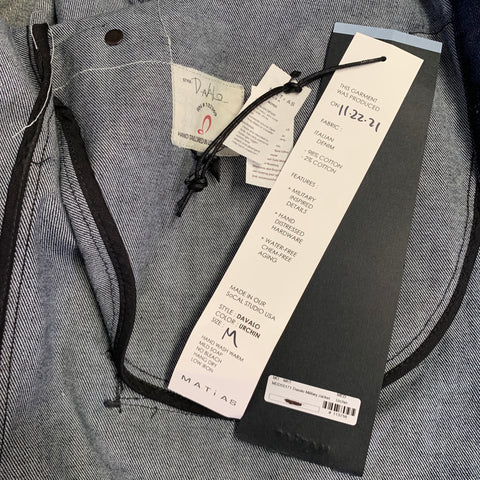 MATIAS Size M Indigo Denim Patch Pockets Jacket