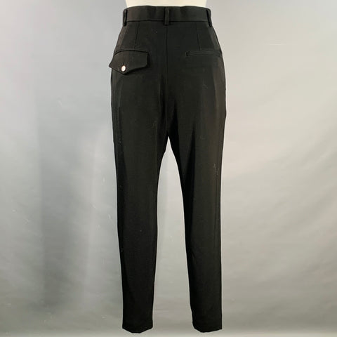 NOIR KEI NINOMIYA Size S Black Wool Zippers Tapered Casual Pants