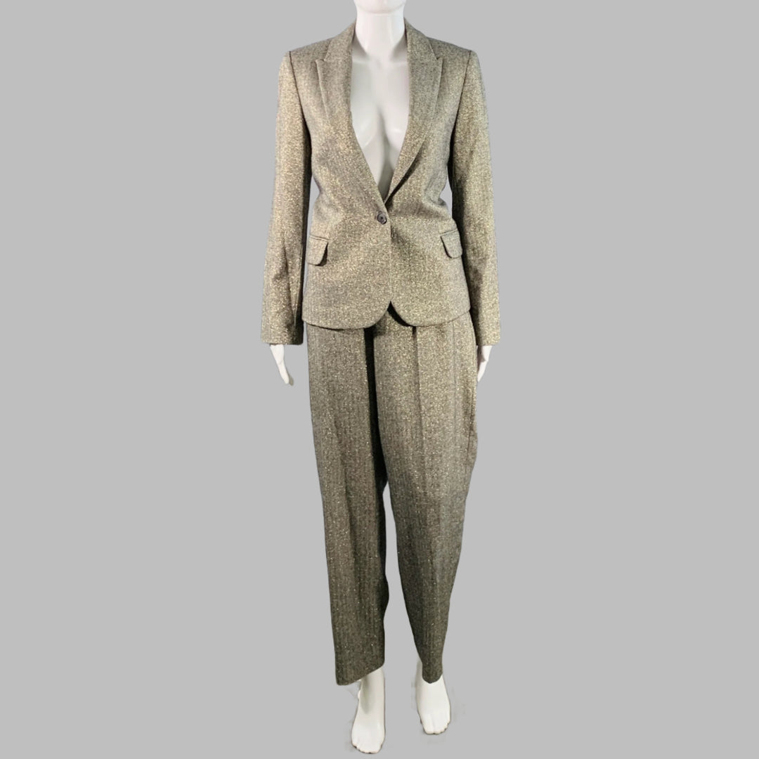 ZADIG & VOLTAIRE Size S Gold Black Acrylic Blend Herringbone Pantsuit