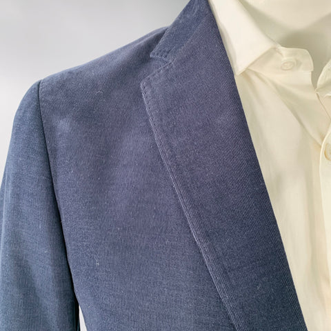 RODD & GUNN Chest Size L Navy Corduroy Cotton Sports Fit Single Breasted Sport Coat