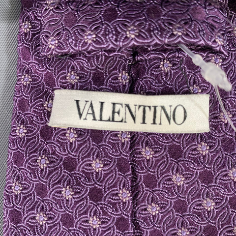 VALENTINO Purple Lilac Abstract Silk Tie