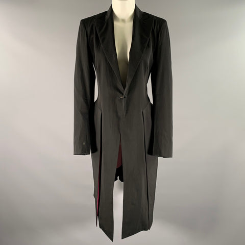 DONNA KARAN Size 6 Black Pink Wool Blend Coat
