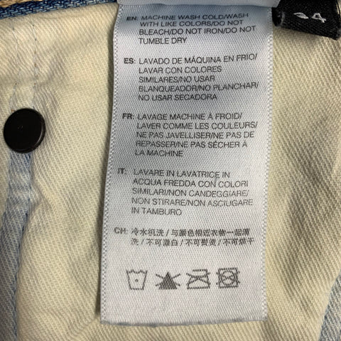 JOHN ELLIOTT Size 34 -Daze Opal Sashiko- Blue Multi Color Embroidery Cotton Jeans
