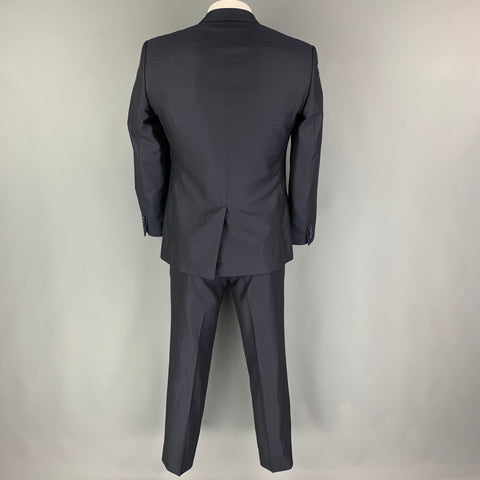DOLCE & GABBANA Size 42 Navy Pattern Wool Blend Suit