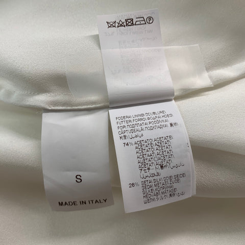 BRUNELLO CUCINELLI Taille S Robe ceinturée en lin viscose marron blanc