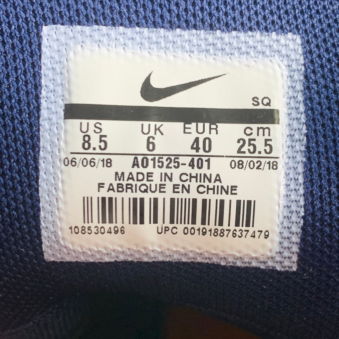 NIKE Size 8.5 Air Force 1 Rebel XX Blue Leather High Top Sneakers