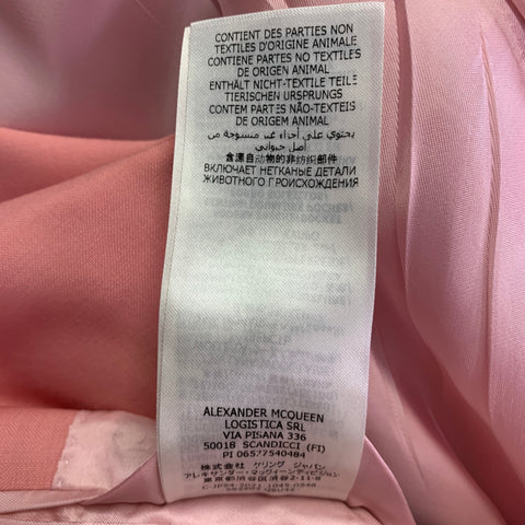 ALEXANDER MCQUEEN Size 40 Pink Wool Mohair Slim Fit Single Breasted Sport Coat