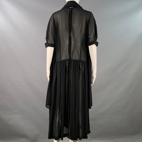 COMME des GARCONS 2022 Size M Black Sheer Polyester Short Sleeve Scarf Dress