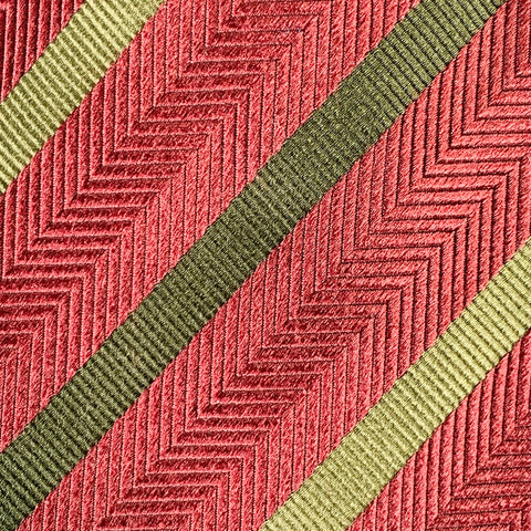 LUCIANO BARBERA Burgundy Olive Diagonal Stripe Silk Tie