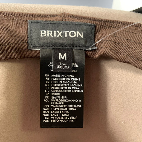 BRIXTON Size M Taupe Wool Felt Fedora Hat