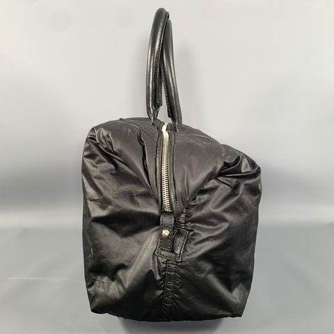 YVES SAINT LAURENT Black Quilted Leather Trim Nylon Bag