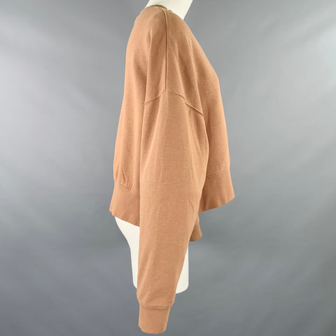 NIKE Size S Brown Cotton Blend Embroidered Wide Sleeves Casual Top