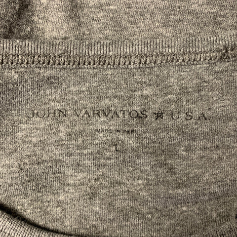 JOHN VARVATOS Size L Grey Graphic Polyester Blend T-shirt