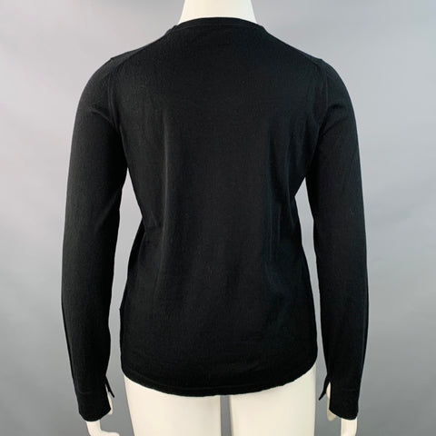 LORO PIANA Size 10 Black Cashmere Crew Neck Pullover