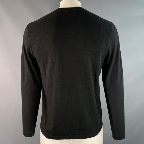 NEIMAN MARCUS Pull col rond en cachemire uni noir taille L
