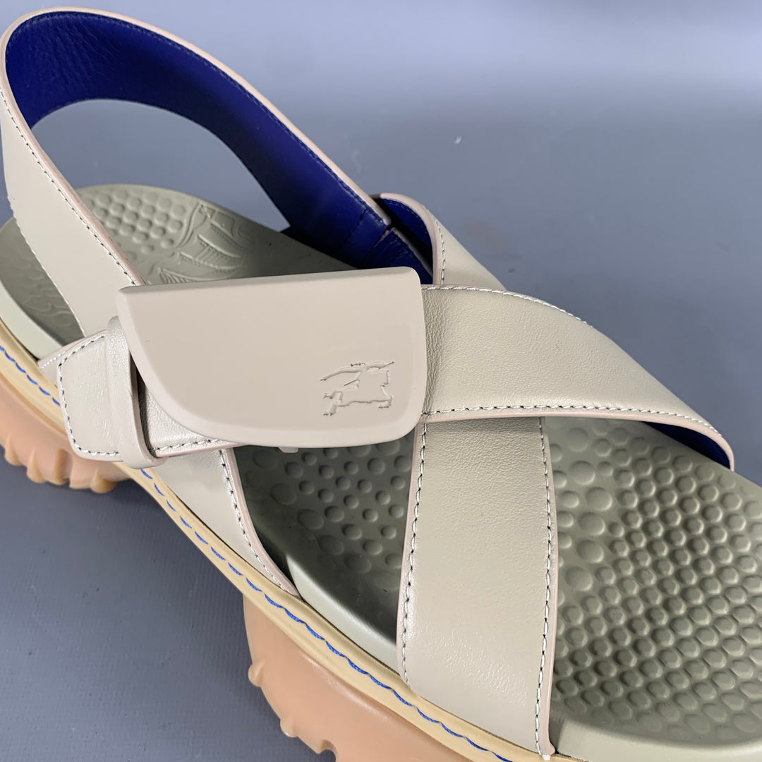 BURBERRY Size 10 Tan Leather Sandals