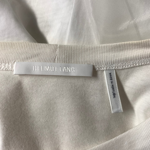 HELMUT LANG Size XL White Cotton Polyamide Layered Pullover