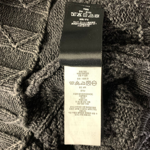 RRL by RALPH LAUREN Size M Black Grey Knitted Cotton High Collar Sweater