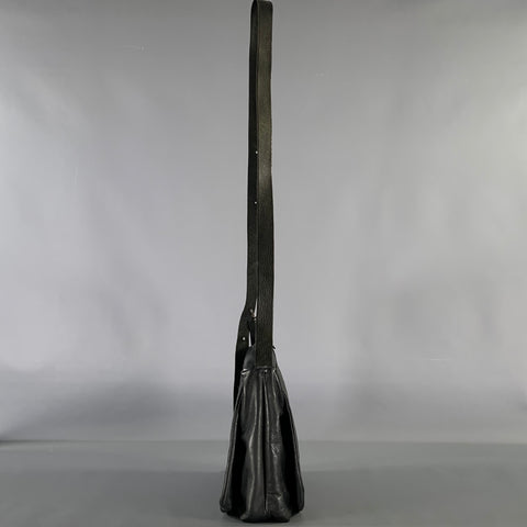 M.A+ Size One Size Black Solid Leather Shoulder Bag
