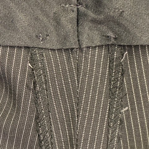 CALVIN KLEIN Size 46 Black White Pinstripe Wool Single Breasted Suit