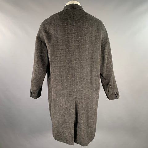 VISVIM Size M Black Brown Tweed Wool Linen Silk Notch Lapel Coat