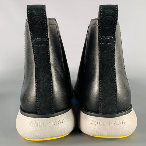 COLE HAAN Size 9 Black Grey Waterproof Leather Ankle Boots