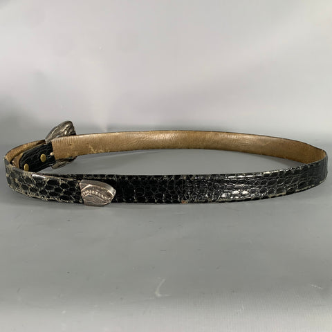 VINTAGE Black Lizard Belt