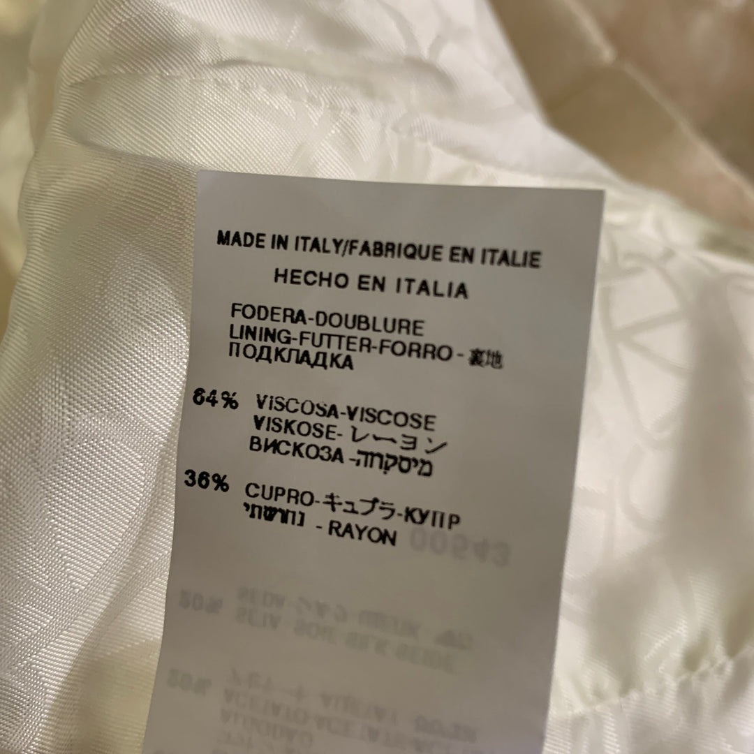 VALENTINO Size 4 Cream Cotton Blend Floral Jaquard Cropped Jacket