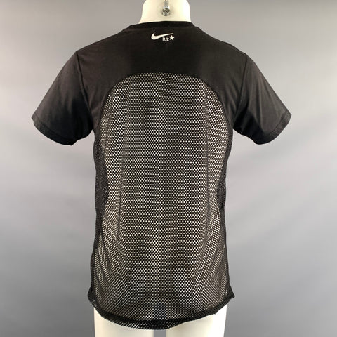 NIKE Size M Black Mesh Cotton Blend See Through T shirt