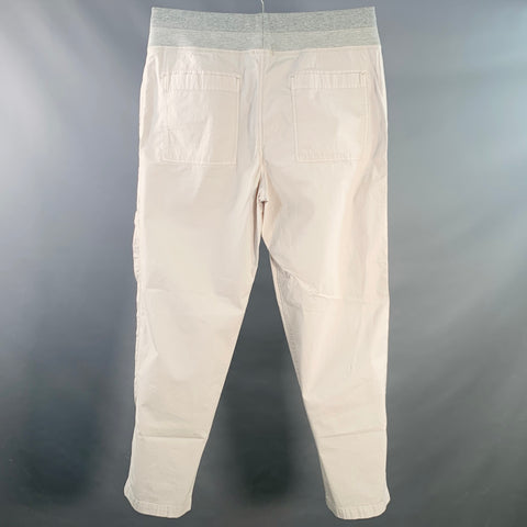 JAMES PERSE Size M Ivory Cotton Blend Elastic Waistband Casual Pants