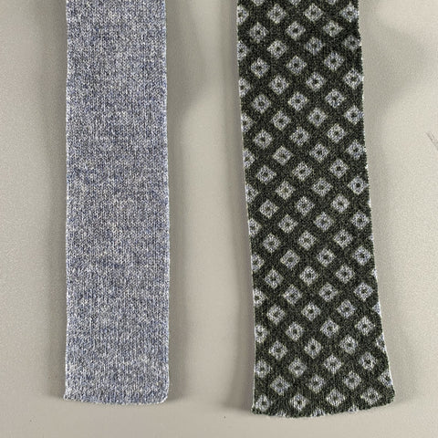 KITON Gray Olive Knitted Wool Blend Tie