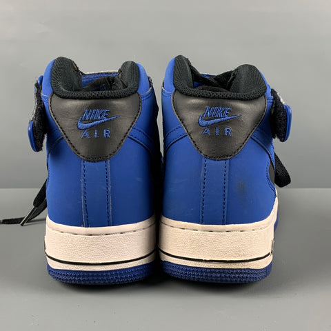 NIKE Talla 8 Zapatillas altas con bloques de color de cuero negro azul
