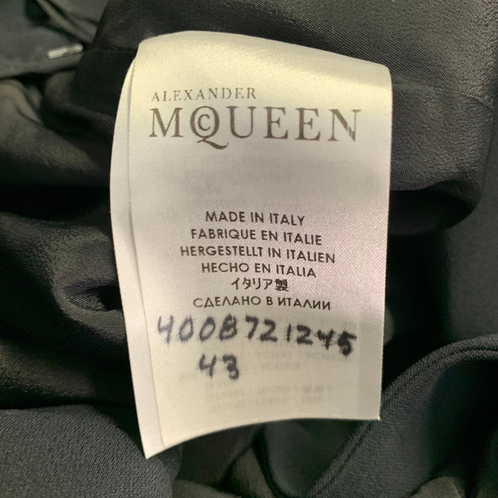 ALEXANDER MCQUEEN Size 8 Black Acetate Blend Double Breasted Belted Skirt