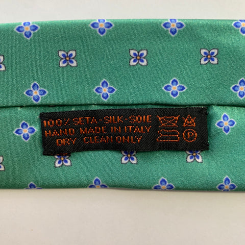 DOLCEPUNTA Green Blue Floral Silk Tie