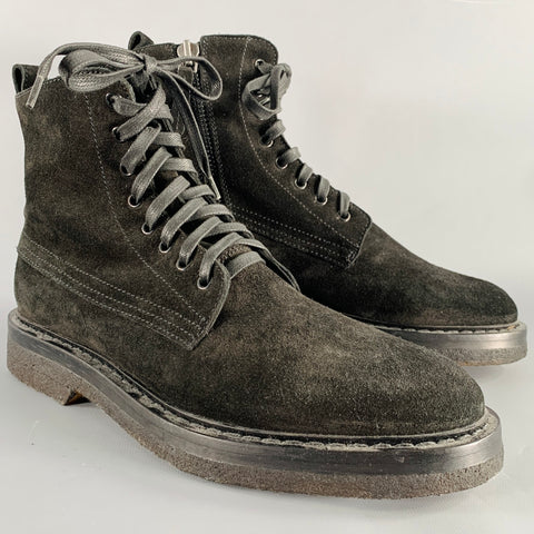AQUATALIA Size 10.5 Black Suede Leather Side Zipper Boots