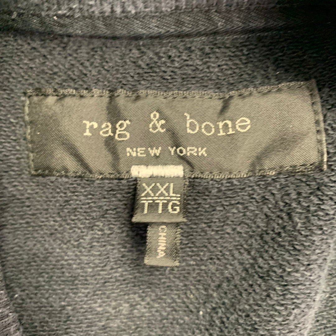 RAG & BONE Size XXL Yin Yang Black White Print Cotton Crew Neck Sweatshirt