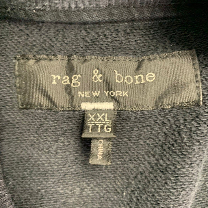 RAG & BONE Size XXL Yin Yang Black White Print Cotton Crew Neck Sweatshirt