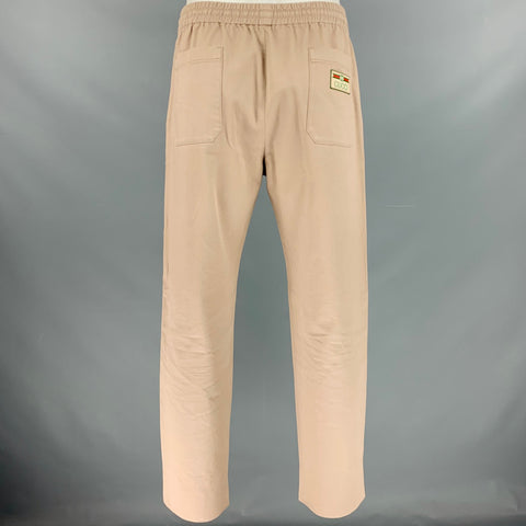 GUCCI Talla 34 Pantalones casuales con cinturilla elástica de algodón color topo